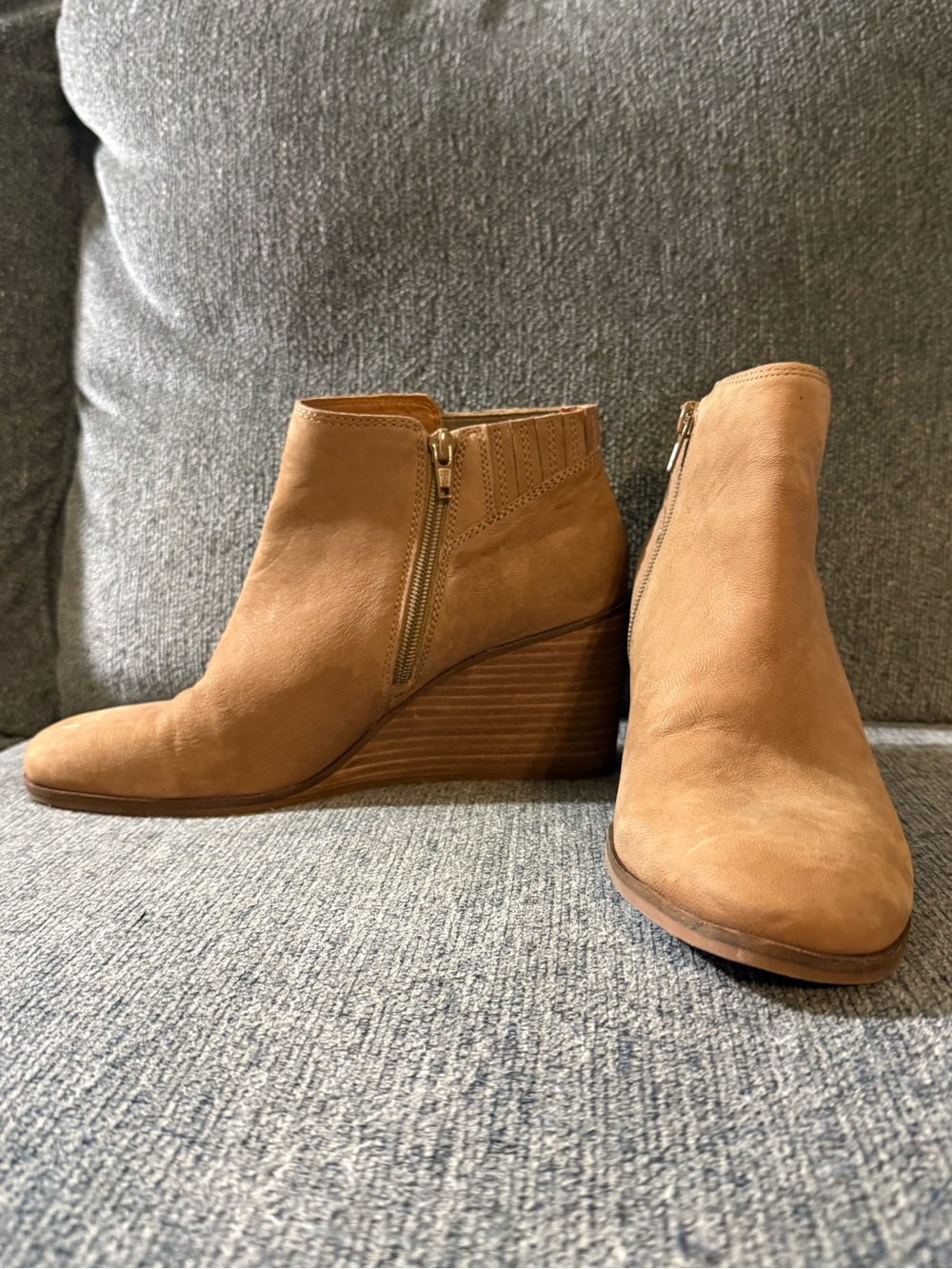 Lucky Brand Tan Wedge Ankle Boots